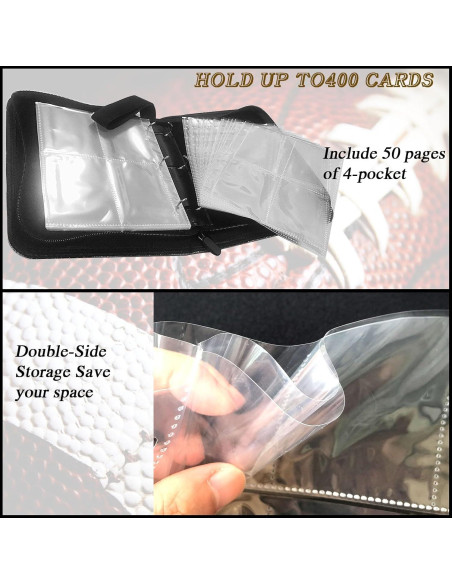 Carpeta de Tarjetas de Fútbol QANYYO 400 Bolsillos Recargable