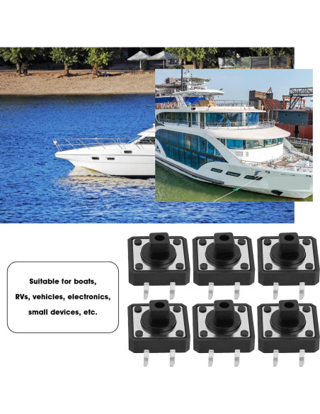 25 Micro Interruptores 4Pin Auto-reinicio OTOTEC Negro 12x12mm