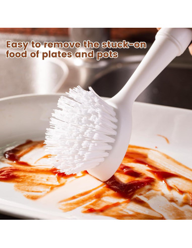 Cepillo para Platos Apvpvpt con Raspador y Mango Ergonómico - 2 Unidades