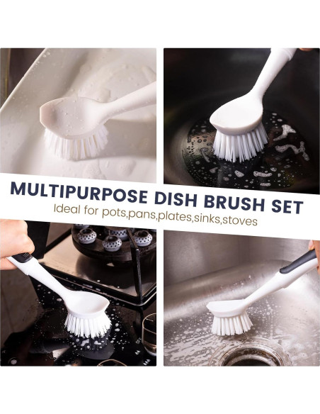 Cepillo para Platos Apvpvpt con Raspador y Mango Ergonómico - 2 Unidades Cepillo para Platos Apvpvpt con Raspador y Mango Ergonómico - 2 Unidades