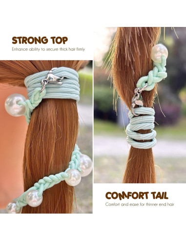 Lazos de Pelo de Perlas DAOSUN Aqua 40.64 cm para Mujeres