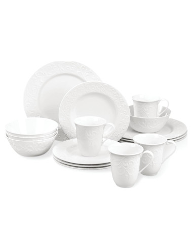 Juego de Vajilla 16 Piezas Lenox Opal Innocence Carved