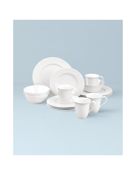 Juego de Vajilla 16 Piezas Lenox Opal Innocence Carved