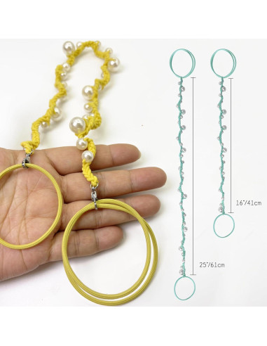 Lazos de Pelo de Perlas DAOSUN Aqua 40.64 cm para Mujeres