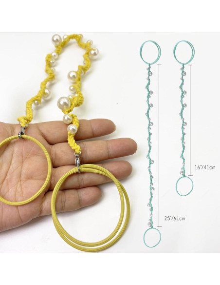 Lazos de Pelo de Perlas DAOSUN Aqua 40.64 cm para Mujeres