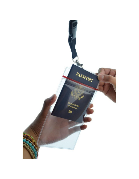 Porta Pasaportes Specialist ID - 2 Paquete Negro Impermeable