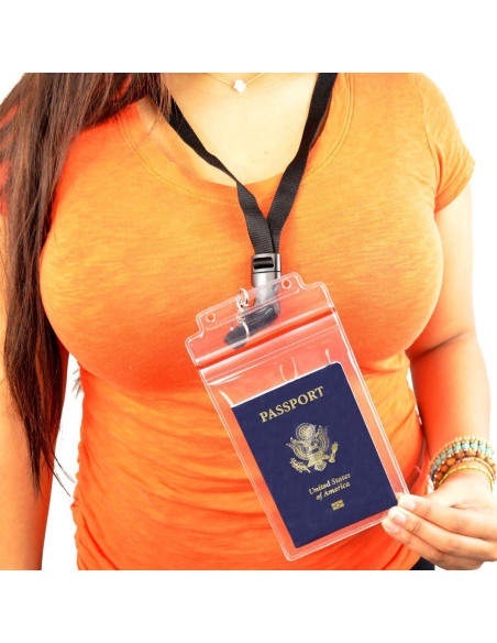 Porta Pasaportes Specialist ID - 2 Paquete Negro Impermeable