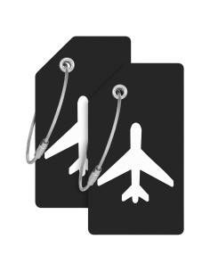 Etiquetas de Equipaje de Silicona Mifflin Negro - Paquete de 2