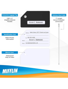 Etiquetas de Equipaje de Silicona Mifflin Negro - Paquete de 2 2