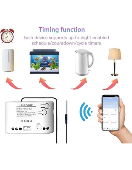 Controlador de Temperatura Inteligente Huacaoe 1CH 10A