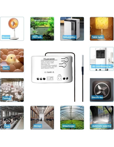 Controlador de Temperatura Inteligente Huacaoe 1CH 10A