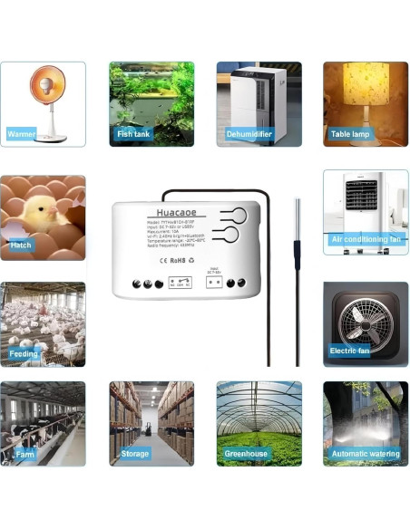 Controlador de Temperatura Inteligente Huacaoe 1CH 10A