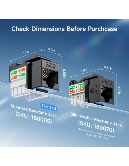 Cable Keystone Cat6 RJ45 25 Unidades Cable Matters Negro