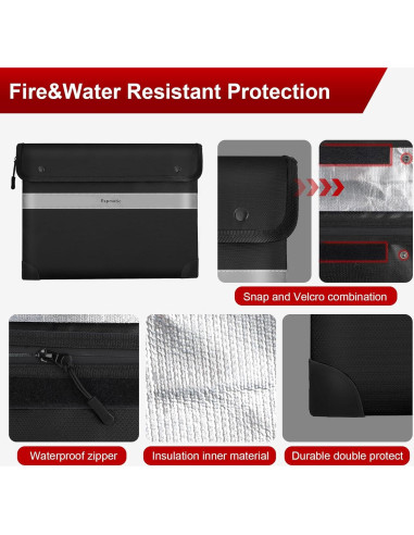 Bolsa de Documentos a Prueba de Fuego Espmotic 36x27 cm Negra