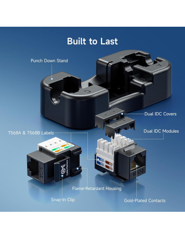 Cable Keystone Cat6 RJ45 25 Unidades Cable Matters Negro