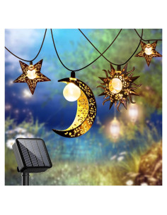 Luces de Cadena Solares Beautyard 4m Estrella Luna Sol LED