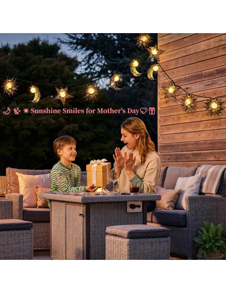 Luces de Cadena Solares Beautyard 4m Estrella Luna Sol LED Luces de Cadena Solares Beautyard 4m Estrella Luna Sol LED
