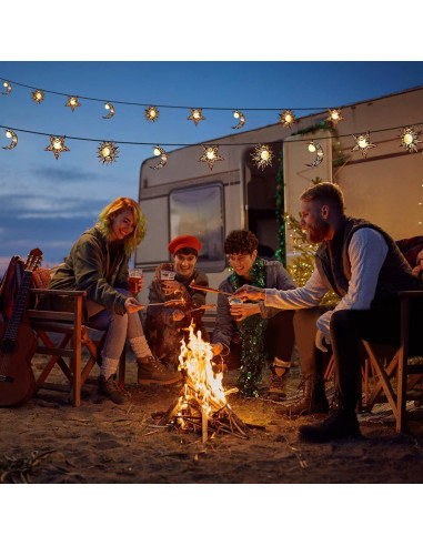 Luces de Cadena Solares Beautyard 4m Estrella Luna Sol LED