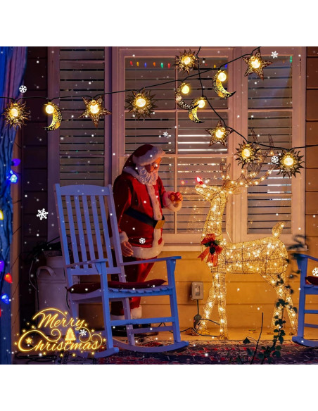 Luces de Cadena Solares Beautyard 4m Estrella Luna Sol LED Luces de Cadena Solares Beautyard 4m Estrella Luna Sol LED