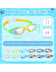 Paquete de 12 Gafas de Natación Xuhal Antivaho y Sin Fugas 2