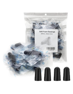 30 Pares de Tapones para Oídos LiteTour Negros Ultra Suaves