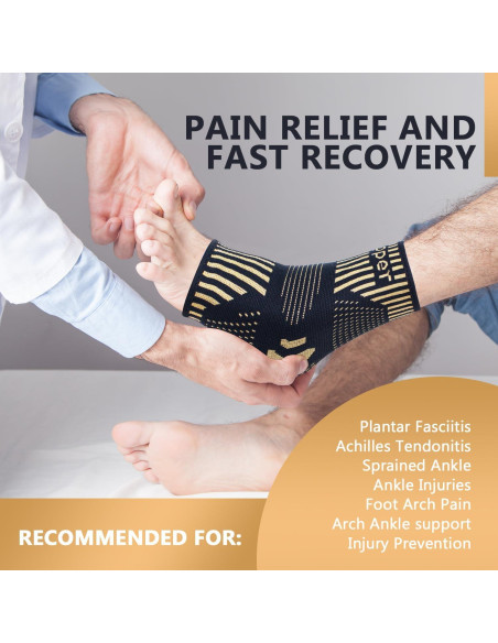 Soporte de Tobillo de Cobre Lusenone para Alivio del Dolor