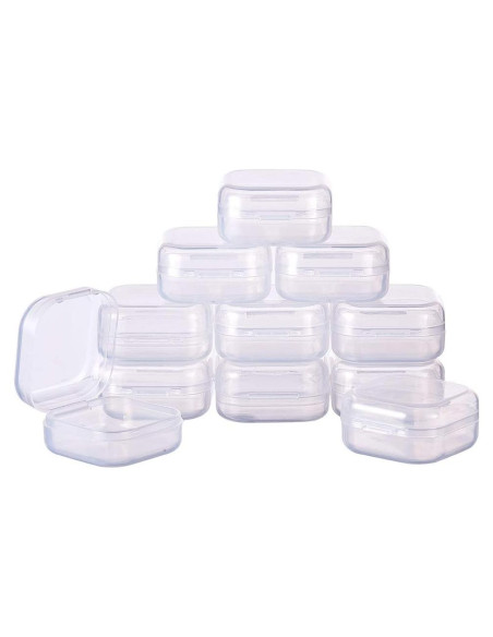 Cajas de Almacenamiento Plástico Transparente BENECREAT 24 Unidades 3.5x3.5x1.8 cm