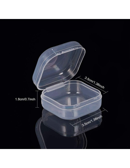 Cajas de Almacenamiento Plástico Transparente BENECREAT 24 Unidades 3.5x3.5x1.8 cm