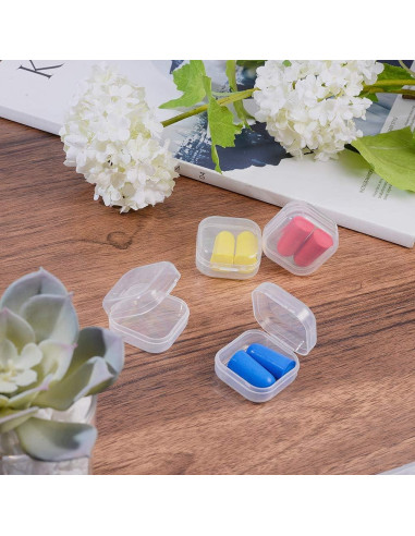 Cajas de Almacenamiento Plástico Transparente BENECREAT 24 Unidades 3.5x3.5x1.8 cm