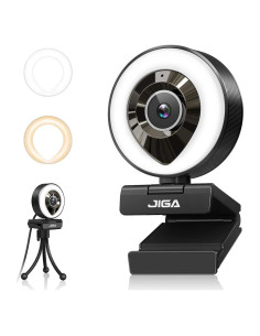 Cámara Web JIGA S6 1080P con Doble Micrófono y Luz Ajustable