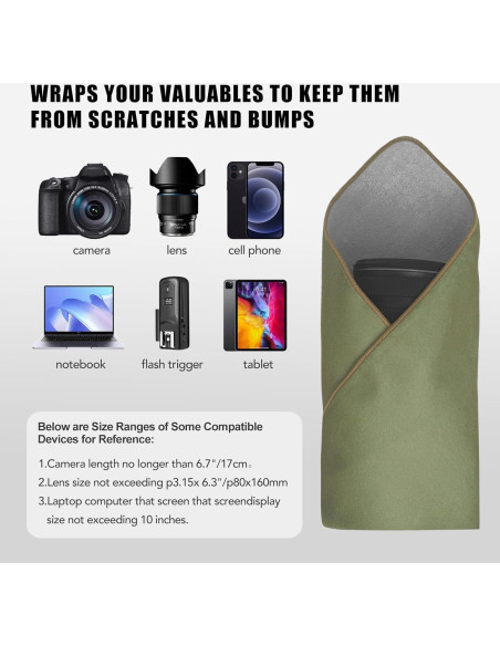 Funda Protectora para Lente de Cámara XAMOREST 15" Verde Oscuro Funda Protectora para Lente de Cámara XAMOREST 15" Verde Oscuro