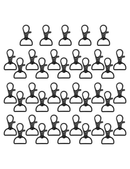 Ganchos Giratorios de Metal Hotop 35 Piezas 25 mm Negro