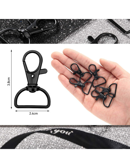 Ganchos Giratorios de Metal Hotop 35 Piezas 25 mm Negro