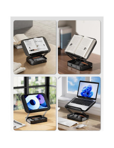 Soporte de Libro Ajustable SupeDesk con Almacenamiento Negro 2