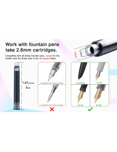 Cartuchos de Tinta Negra Jinhao 30 PCS para Pluma Estilográfica 2
