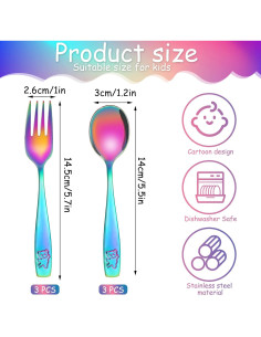 Set de Cubiertos para Niños Pimoys 12 Piezas Acero Inoxidable 2