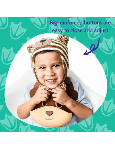 Babero de Silicona Silly Goose con Bolsillo Recolector Oso
