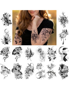 Kit de Tatuajes Temporales Grandes Roarhowl - 16 Hojas 12x17cm 2