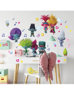 Calcomanías de Pared RoomMates Trolls 3 Brillantes 31 Piezas 2