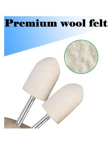 30 Puntas de Pulido de Fieltro Luo Ke Cono 8mm 10mm 12mm