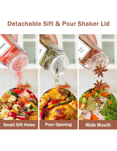 Frascos de Especias Aliggbent 36 Pcs 113 ml Vidrio con Tapas