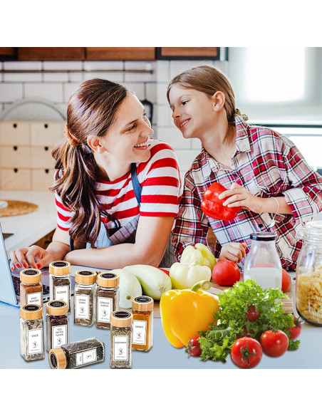 Frascos de Especias Aliggbent 36 Pcs 113 ml Vidrio con Tapas