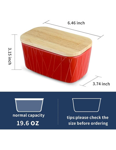 Plato de Mantequilla KOOV Grande de Porcelana con Tapa de Roble