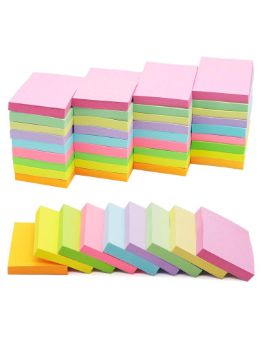 Paquete de 36 Notas Adhesivas HQCME 1.5x5 cm 2160 Hojas Pastel