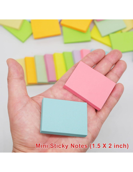 Paquete de 36 Notas Adhesivas HQCME 1.5x5 cm 2160 Hojas Pastel
