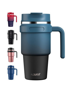 Taza de Café Aislada ALOUFEA 20 oz Acero Inoxidable Negro