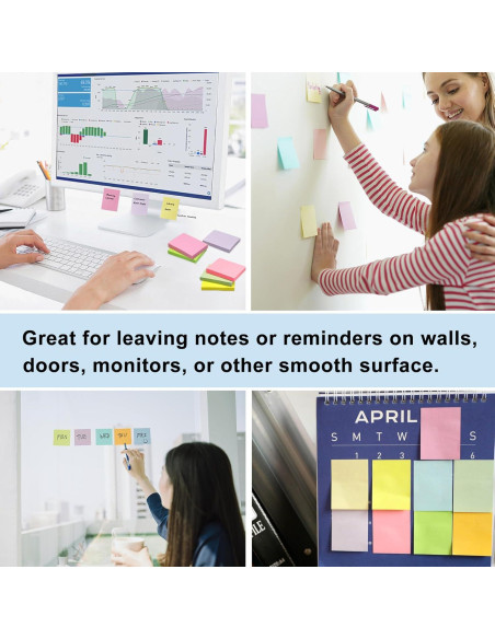 Paquete de 36 Notas Adhesivas HQCME 1.5x5 cm 2160 Hojas Pastel