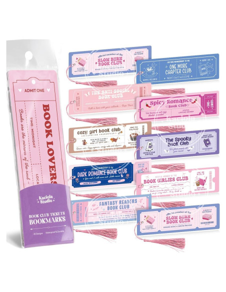 10 Marcadores de Club de Lectura KACIOLA STUDIO - Doble Cara