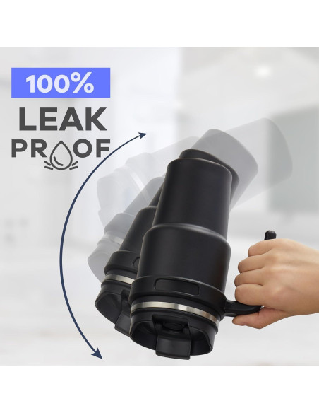 Taza de Café Aislada ALOUFEA 20 oz Acero Inoxidable Negro