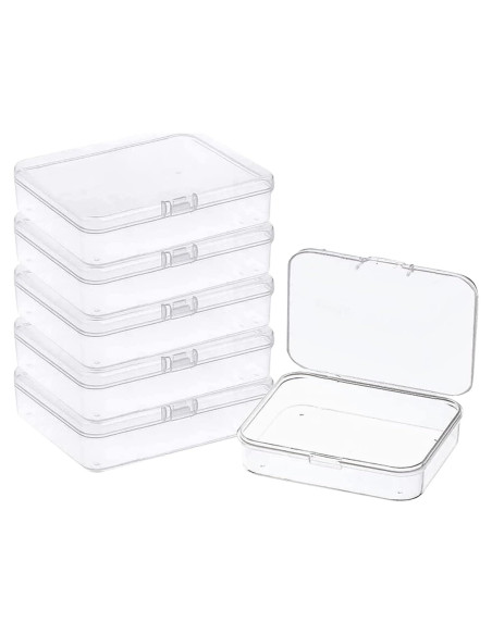 3 Cajas Rectangulares Transparentes Goiio para Almacenamiento